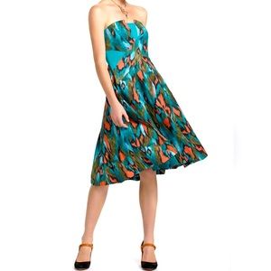 Anthropologie Girls from Savoy strapless Ikat dress size 2